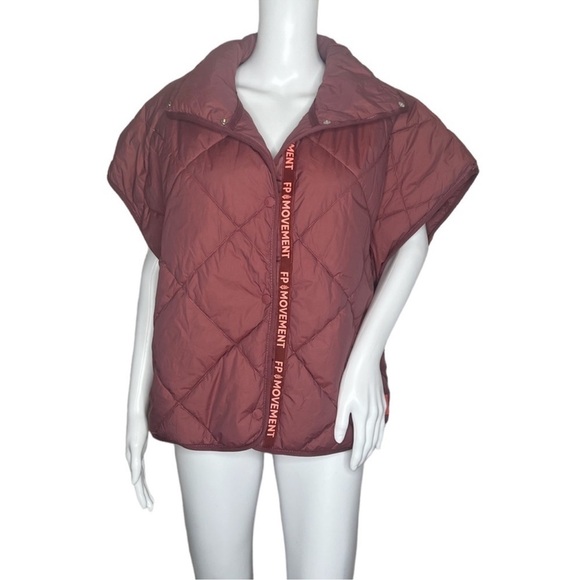 Free People Chill Out Packable Puffer Poncho Scarf One Size - Picture 9 of 14